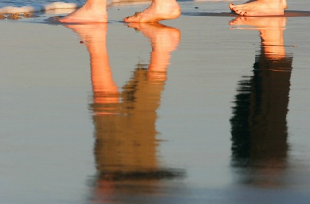 Barefoot on the beach