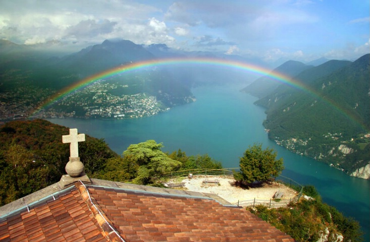 Rainbow over Lugano, Switzerland