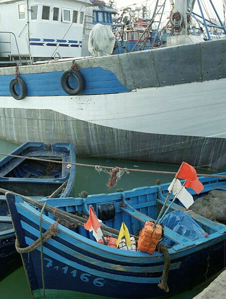 fishing boat with net floats, Essouira