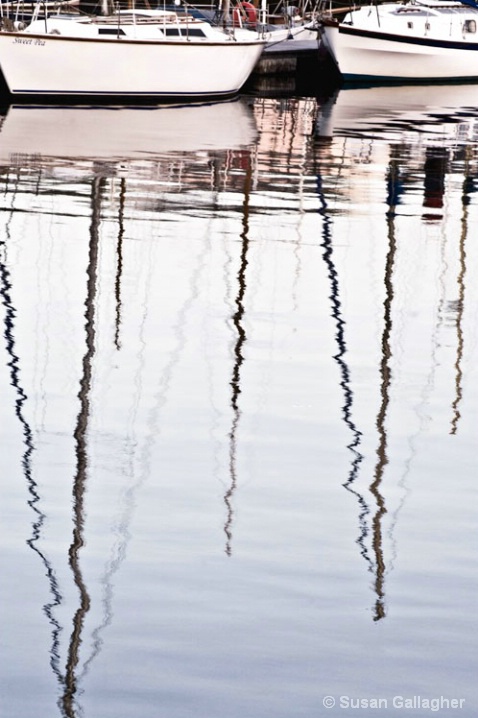 Boat Mast Reflections - ID: 5752854 © Susan Gallagher