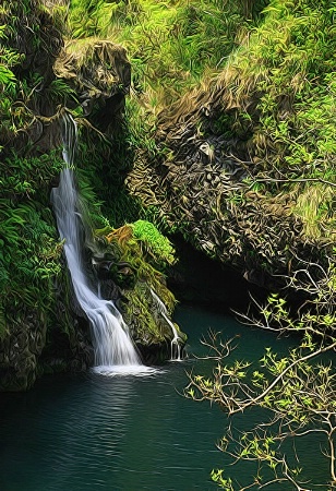 Waterfall on the Road to Hana