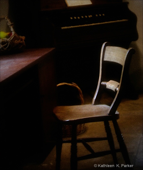 Chair in Dim Light - Destrehan Plantation - ID: 6702006 © Kathleen K. Parker