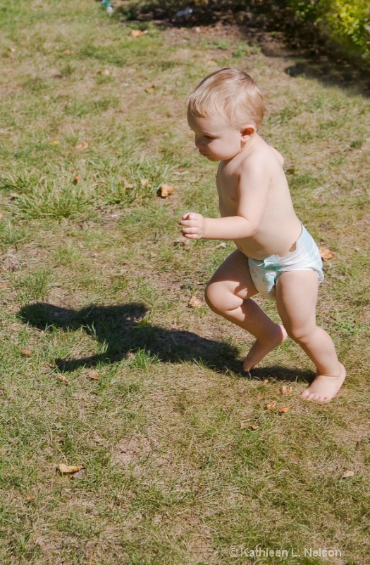 Owen and His Shadow Running