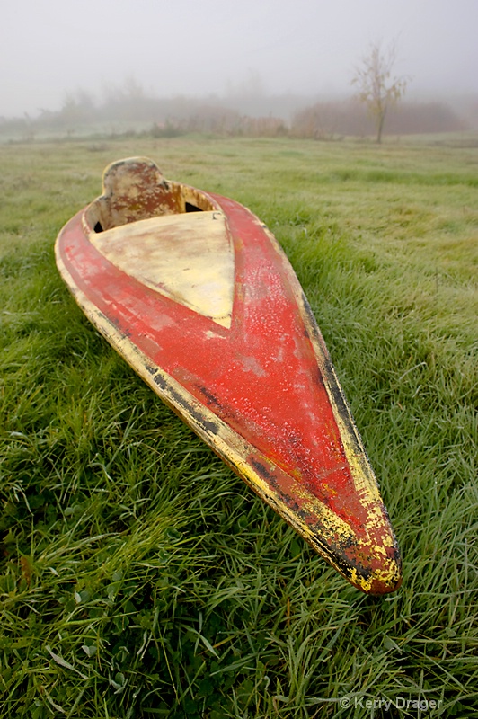 Old Kayak in Dense Fog - 20mm