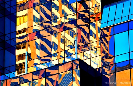 Colorful'Pop art' window reflections 