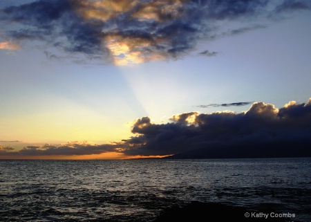 Sunset over Molokai.