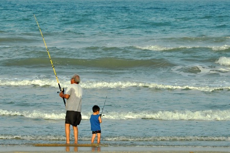 GRANDFATHER & GRANDSON FISHING