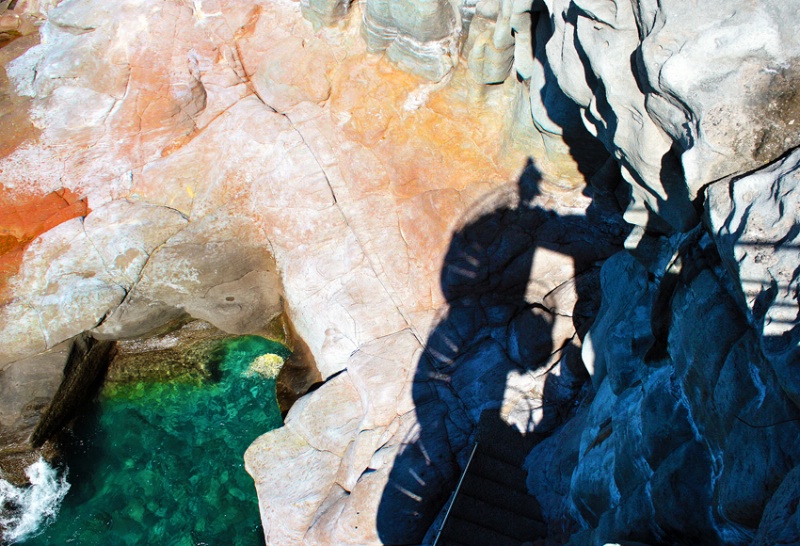 Selfportrait on Stairs and Rock