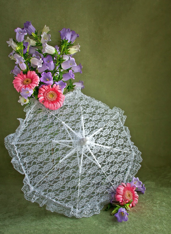 Summer Parasol and Flowers