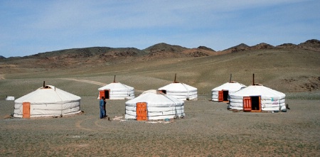 Our camp in the Gobi Desert