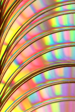 Rainbow of colorful CD's