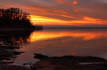 A Dazzling Sunset At Lake Eufaula
