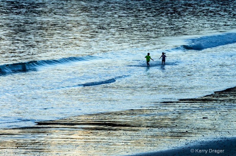 Kids Playing in Surf