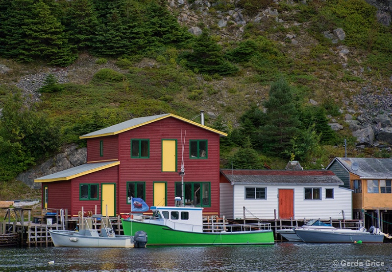 Colourful Fishing Stages, Newfoundland