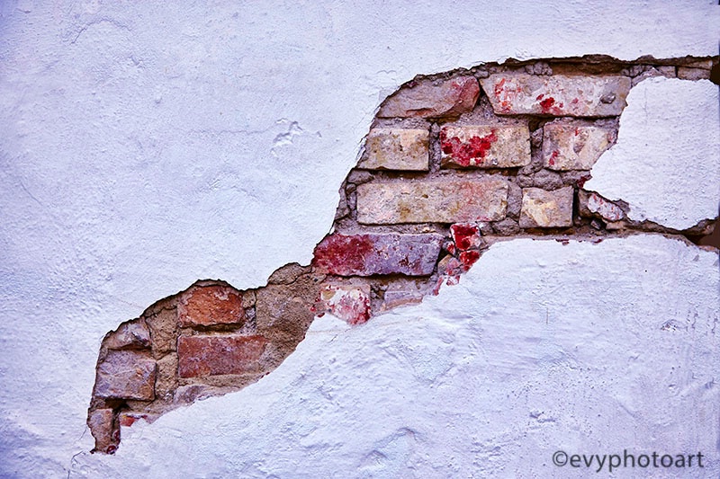 Shelled Brick Wall