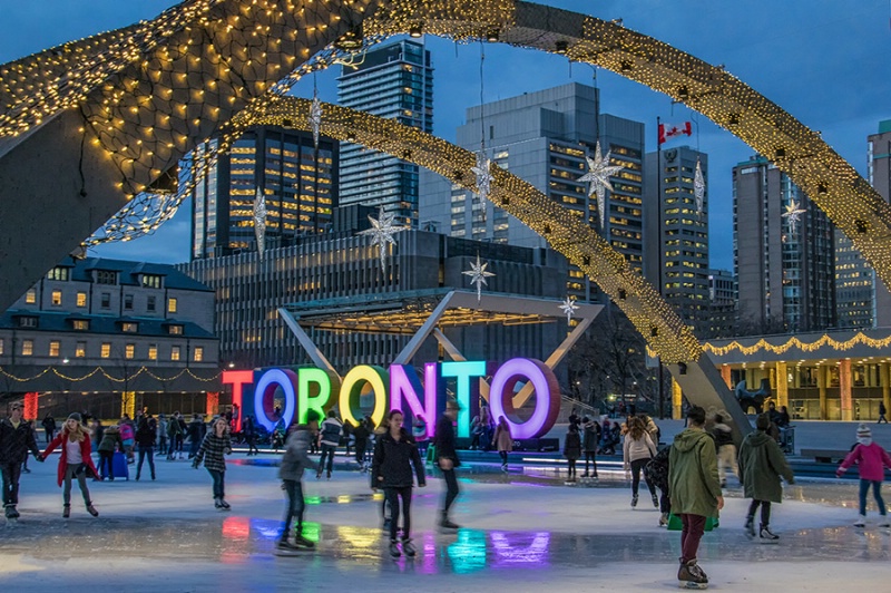 Skating under the Stars in the Square