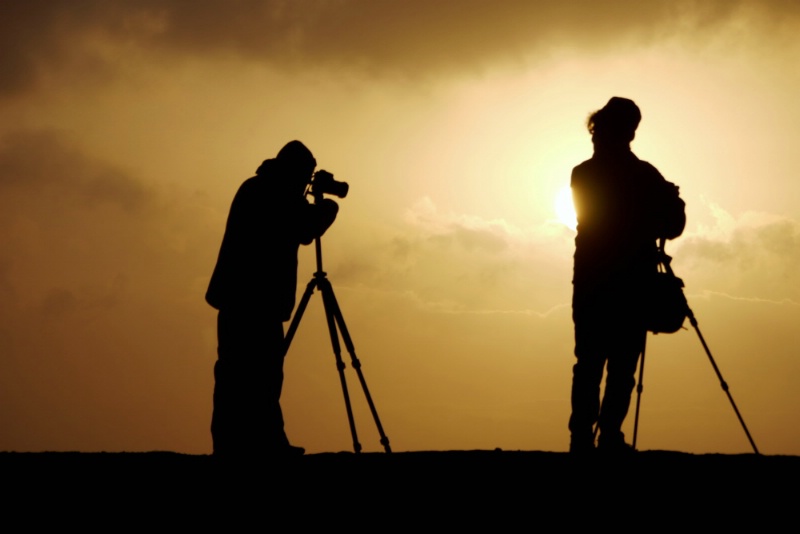 photographers at sunrise