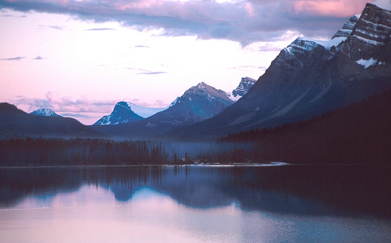 Waterfowl Lake Sunset