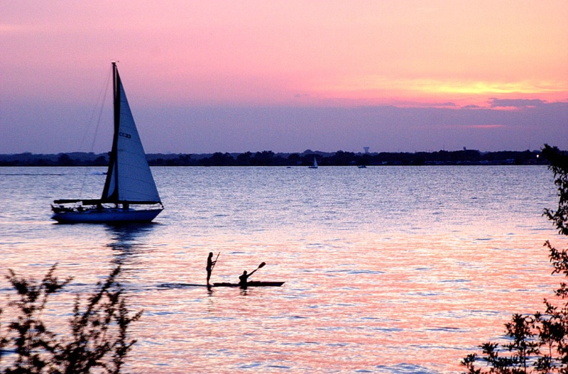 Sailboat & Rowers