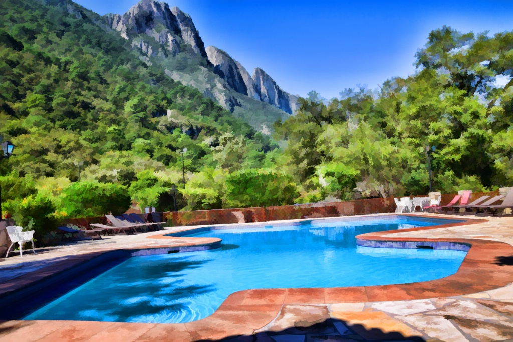 THE SWIMMING POOL AT THE HOTEL