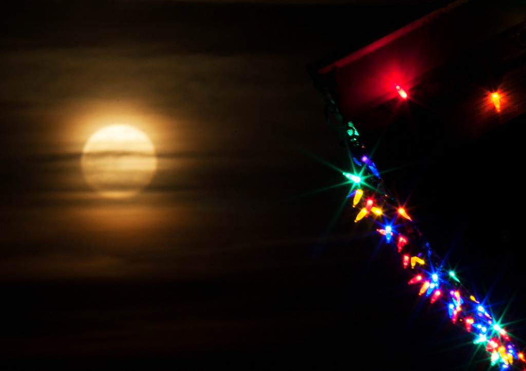 Christmas Lights at Supermoon Time