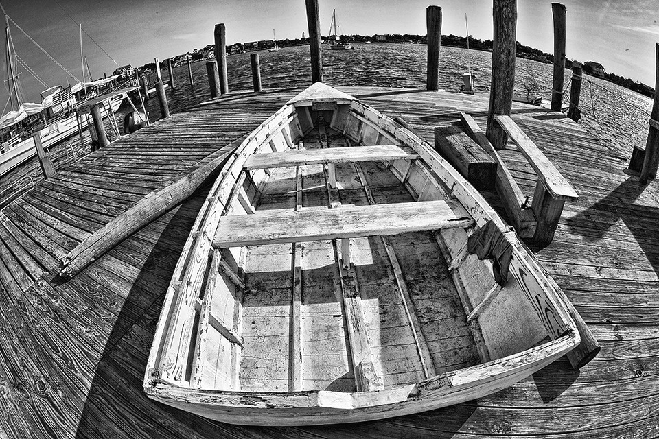 Row Boat on Silver Lake Pier - ID: 15618928 © John D. Jones