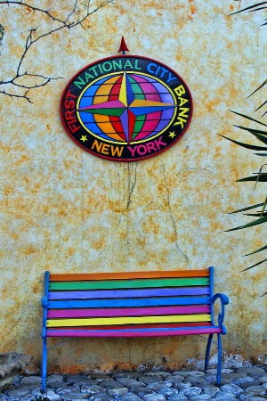A COLORFUL BENCH