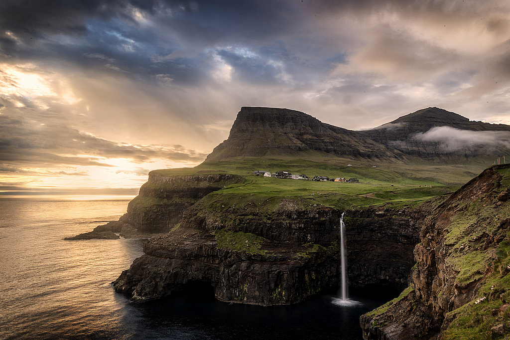 Gasadalur at Sunset