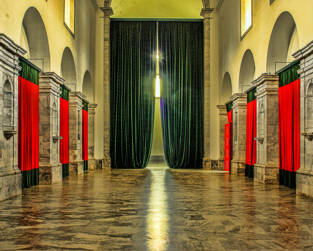 Hall with Red Curtains