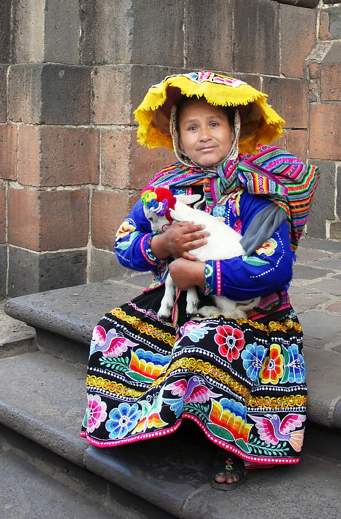 Peruvian Child with Pet Lamb