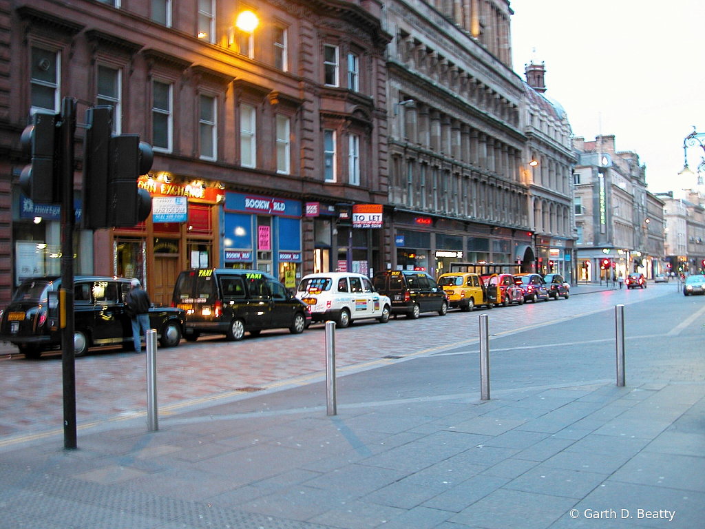 Glascow Taxis Outside Train Station 