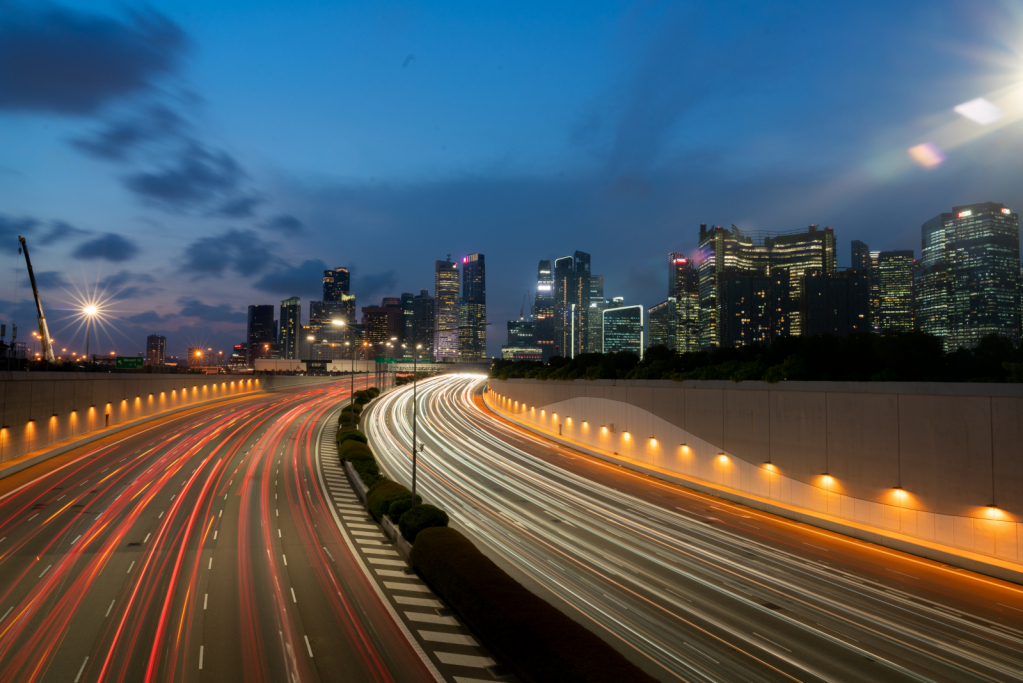 Light trails of Singapore  