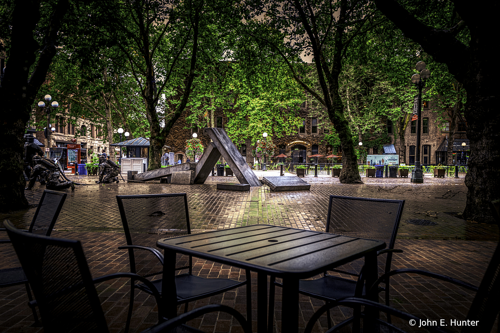 Seattle's Pioneer Square after a rain - ID: 15739641 © John E. Hunter