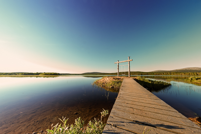 Path To A Wooden Swing