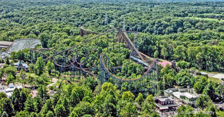 Roller Coasters in a Green Setting, Kings Island