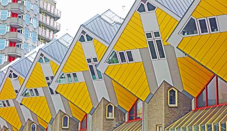 Futuristic apartments in Rotterdam.