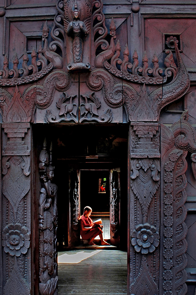 Novice in the ancient monastery