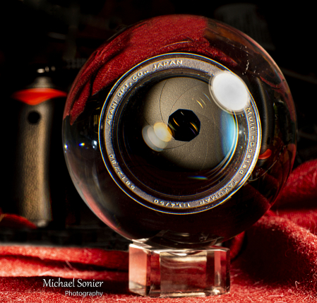 Crystal Ball with Lens on Camera