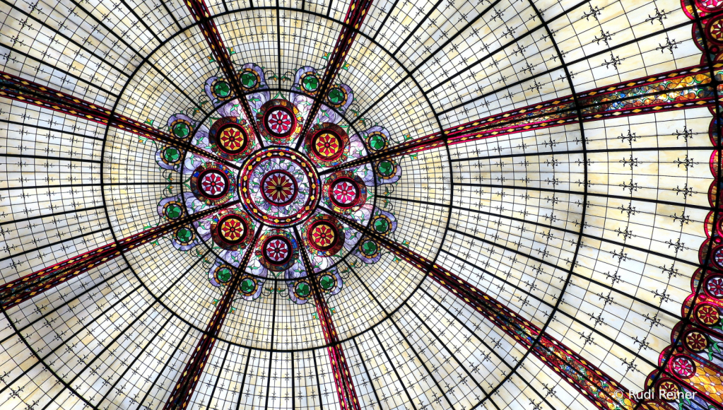 Glass dome above