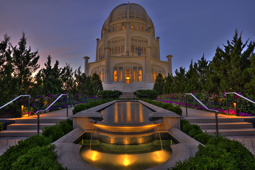 Bahai Temple at Dusk