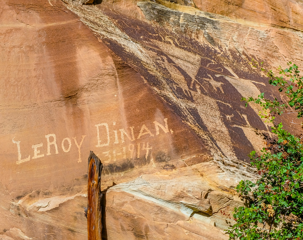 unique signatures carved into rock 