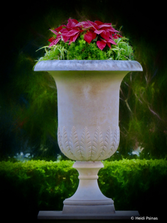 Christmas Urn in Red and Green