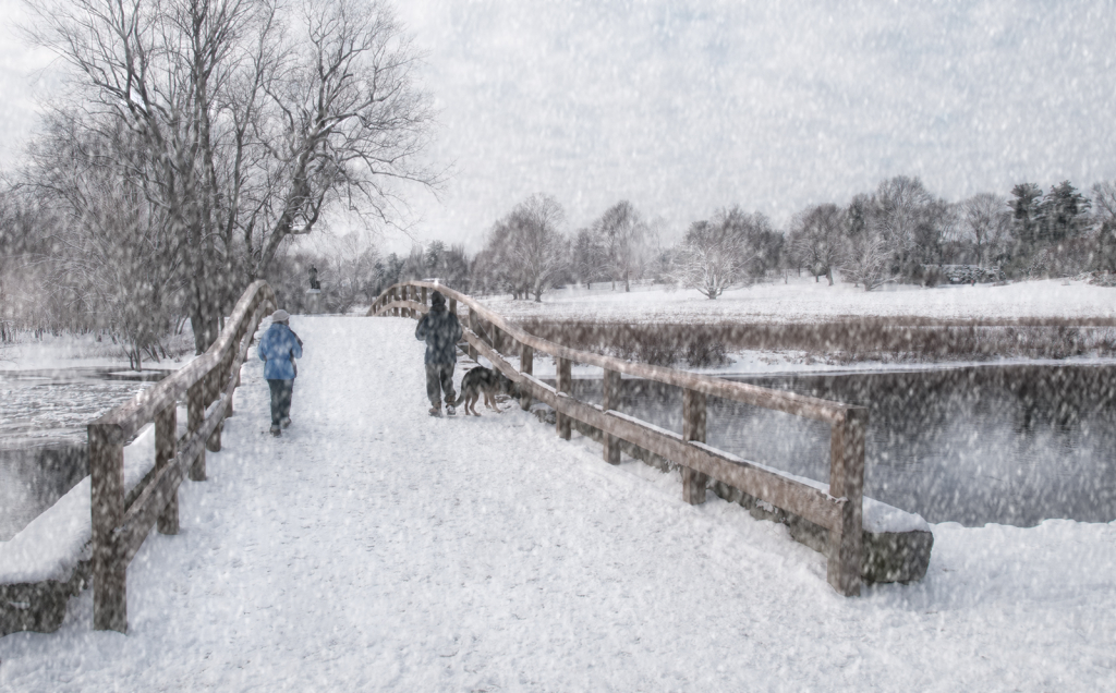 Snowy Day at the Old North Bridge