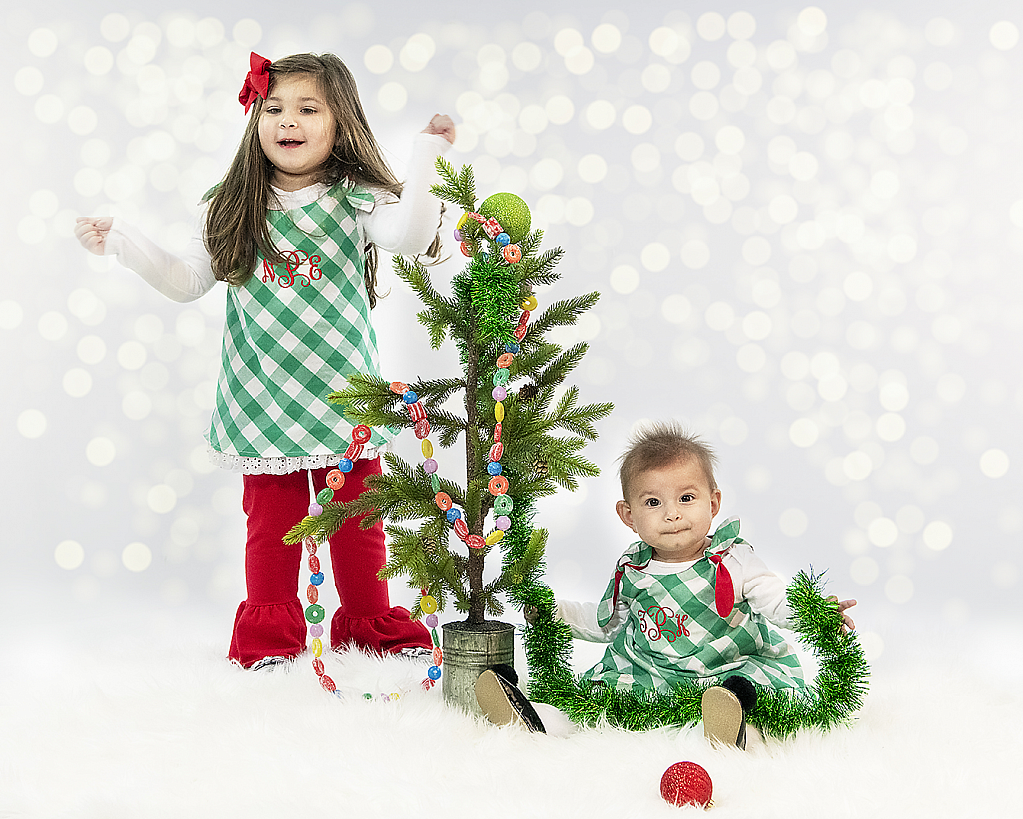 Sisters decorating for Santa