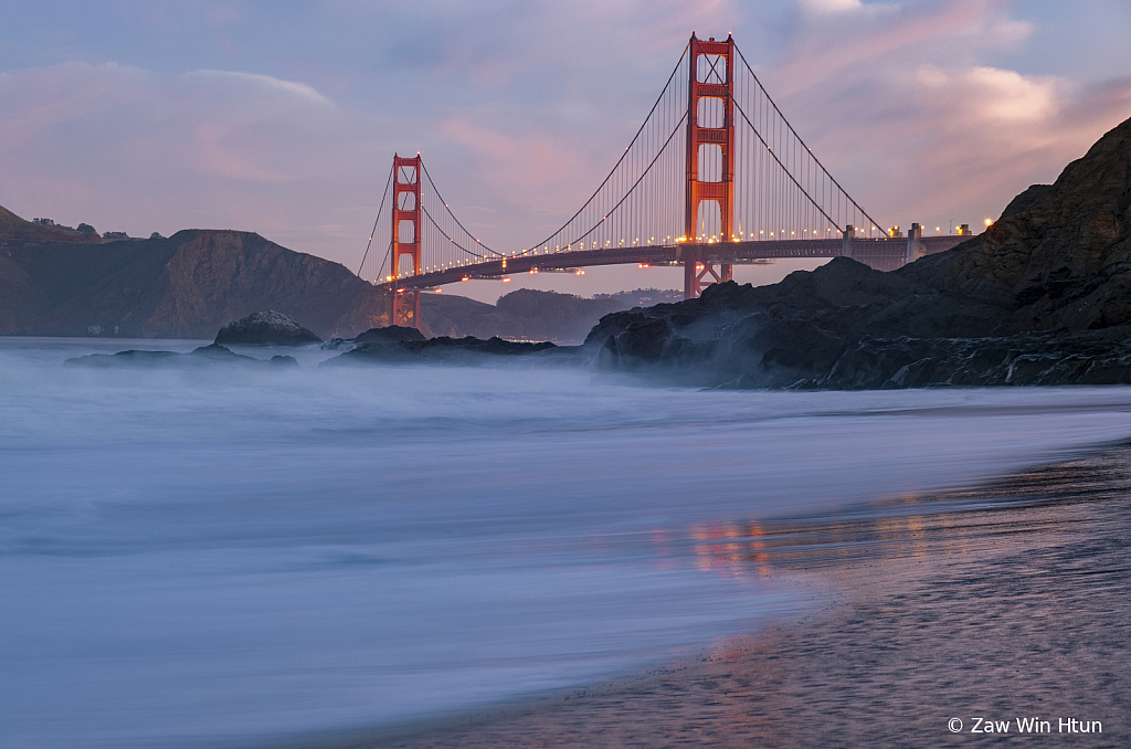 Sunrise at GoldenGateBridge