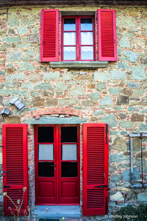 Red Shutters in Italy