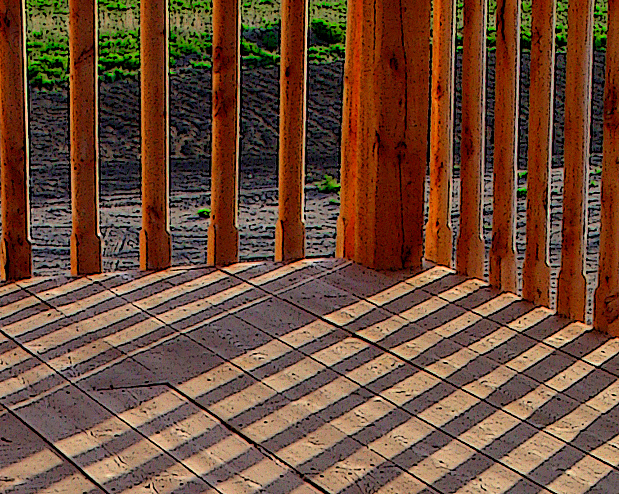 fence and shadows in thirds