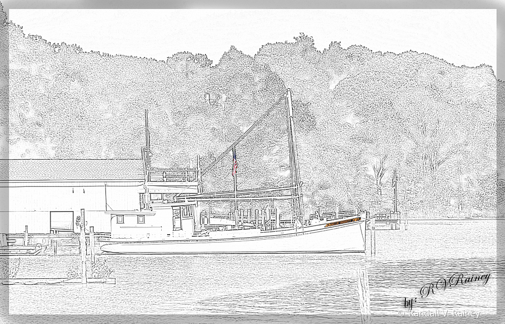 Galena Work Boat Pen Sketch ...