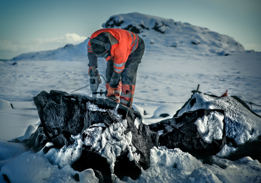 Icelandic Artic Road Worker