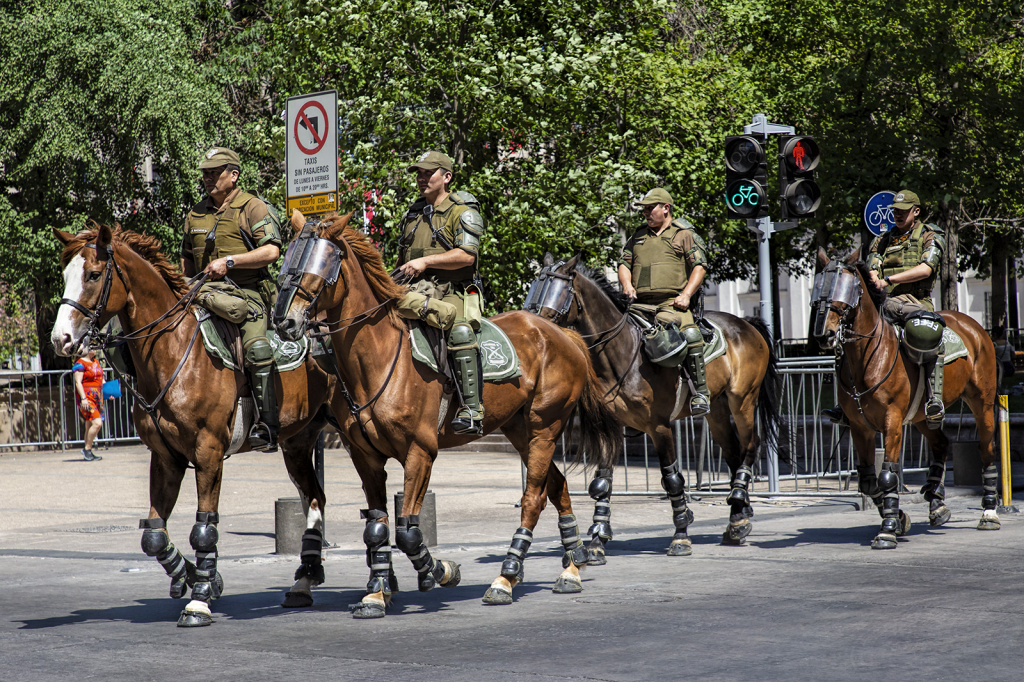 Santiago Riot Police Keeping the Peace 